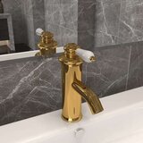 vidaXL Kopalniška armatura za umivalnik zlata 130x180 mm | Shoptok.si