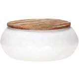  Stolić za kavu bijeli 68x68x30 cm od masivnog obnovljenog drva | shoptok.hr