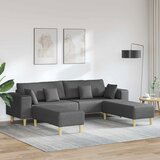 vidaXL Tkaninska sofa s jastukom 3 pcs Tamno siva 208 cm tkanina Cijene
