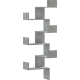 Maison Chic Stenska kotna polica - Viseča polica betonsko siva 45x45x147 cm inženirski les, (21794180) | Shoptok.si