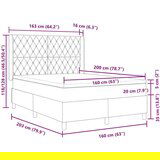 Box Spring Krevet s Madracem &amp LED Svjetlom Svijetlosivi 160x200 cm Baršun | shoptok.hr