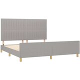 Posteljni okvir z vzglavjem svetlo siv 180x200 cm blago, (20791778) | Shoptok.si
