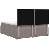  LED okvir za krevet s madracem Sivosmeđa 200 x 200 cm Tkanina Slike