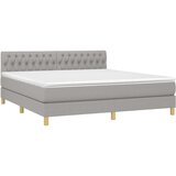  Box spring s madracem LED svjetlosivi 180x200 cm tkanina | shoptok.hr