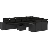  The Living Store Vrtna sedežna garnitura 10-delna z blazinami črn poli ratan - Vrtna Sedežna Garniture, (21447568) | Shoptok.si