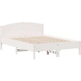 vidaXL Krevet s regalom z knjige bez madraca bijeli 140x200cm borovina | shoptok.hr