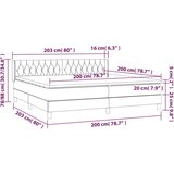 S oprugama i madracem crni 200x200 cm baršunasti | shoptok.hr