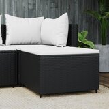 Maison Chic Vrtni stolček - Vrtni stoli za noge z blazino črn poli ratan JS1011, (21877618) | Shoptok.si