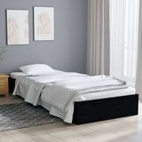 Posteljni okvir črn iz trdnega lesa 75x190 cm 2FT6, (20707559) Cene