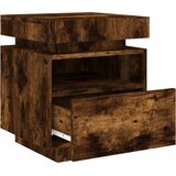  Noćni ormarići s LED svjetlima 2kom dimljeni hrast 40x39x48,5cm | shoptok.hr