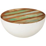 vidaXL Klubska mizica polkrožna bela Ø50x24 cm trden predelan les Cene