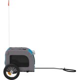 Prikolica za bicikl za ljubimce plavo-siva od tkanine i željeza | shoptok.hr