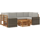  Set vanjskih sofa 7 kom. Prirodna i svjetlosiva | shoptok.hr