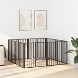  Vrata za pse 8 pcs Crna 80 x 80 cm Cinkani čelik | Eponuda.ba