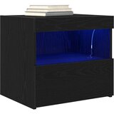  Noćni ormarić s LED svjetlima Crna hrastovina 50x40x45 cm | shoptok.hr