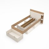 Marckeric Bijeli/u prirodnoj boji krevet u dekoru hrasta s prostorom za odlaganje bez podnice 90x200 cm Albo – | shoptok.hr