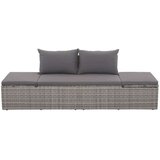 vidaXL ležaljka za sunčanje siva 195 x 60 cm poliratan | shoptok.hr