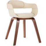 Furnova Jedilni stol bel ukrivljen les in umetno usnje, (21929053) | Shoptok.si