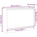 Ormarić za cipele boja hrasta 80x21x57 cm konstruirano drvo | shoptok.hr