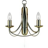 Searchlight Maypole Stenska/stropna viseča svetilka z dvema lučema, večkrakim, starinska medenina, E14, (22100563) | Shoptok.si