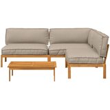  Set sofe 4 pcs Sivo-smeđa Čvrsto drvo akacije | shoptok.hr