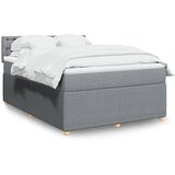 vidaXL Box spring postelja z vzmetnico svetlo siva 140x200 cm blago | Shoptok.si