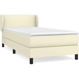  Boxspring - Krevet s oprugama i madracem krem 90 x 190 cm od umjetne kože - Krema 90 x 190 cm Gladak dizajn | shoptok.hr