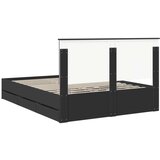  Konstrukcija postelje Črna 150 x 200 cm Inženirsko leseno, (5000121505) | Shoptok.si