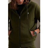 Polo Ralph Lauren Puloverji SWEATSHIRT ZIPPE EN DOUBLE KNIT TECH Kaki | Shoptok.si