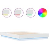 vidaXL Posteljni okvir z LED diodami bel 160x200 cm, (21112533) Cene