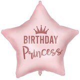 Procos Rojstnodarski folija balon – z napisom „Birthday Princess”, v obliki zvezde, roza, 46 cm | Shoptok.si