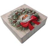 Viter novogodišnja metalna kutija " robin " četvrtasta 18x18x5 cm ( 3460/024 ) cene