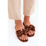 Boto Flat Women's Slippers With Bow Leopard Brown Tobin | Shoptok.si