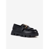 Geox Black Women's Leather Moccasins on the Vilde Platform - Women Cijene