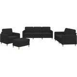  4-dijelni set sofa s jastucima crni od tkanine | shoptok.hr
