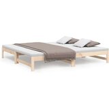 Dnevni ležaj na izvlačenje 2 x (90 x 200) cm masivna borovina | shoptok.hr