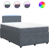 Box spring krevet s madracem tamnosivi 120 x 200 cm baršunasti | shoptok.hr