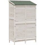  Vrtna Šupa s krovom Bijela 106 x 56 x 176,5 cm Čvrsto drvo jele | shoptok.hr