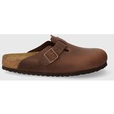 Birkenstock Kožne natikače Boston SFB za muškarce, boja: smeđa, 159711 | shoptok.hr