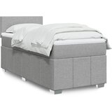 vidaXL Box spring postelja z vzmetnico svetlo siva 80x200 cm blago | Shoptok.si