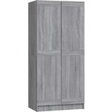 vidaXL Garderobna omara siva sonoma 82,5x51,5x180 cm inženirski les | Shoptok.si