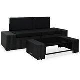  3-dijelna vrtna garnitura od poliratana crna | shoptok.hr