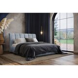 MID.YOU OBLAZINJENA POSTELJA 180 cm x 200 cm , les, tekstil, leseni material modra | Shoptok.si