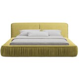 Makamii Rumena oblazinjena zakonska postelja z odlagalnim prostorom z rešetko 140x200 cm Keoni - | Shoptok.si