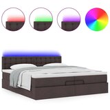  Okvir kreveta s madracima tamnosmeđi 200x200cm tkanine | shoptok.hr