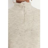 Trendyol Stone Zippered Knitwear Sweater | shoptok.hr