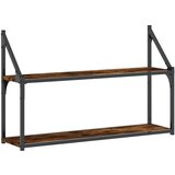 Maison Chic Stenska polica - Viseča Polica 2-nadstropna dimljeni hrast 80x21x51 cm inž. les, (21793816) Cene