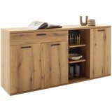 home24 ŠIROKA KOMODA, siva, barve hrasta | Shoptok.si