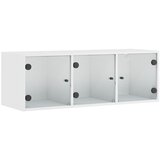  The Living Store Stenska omarica s steklenimi vrati bela 102x37x35 cm - Stenska Omarica, (21453394) | Shoptok.si