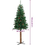  Tanko božićno drvce s pravim drvom i šiškama zeleno 150 cm PVC | shoptok.hr